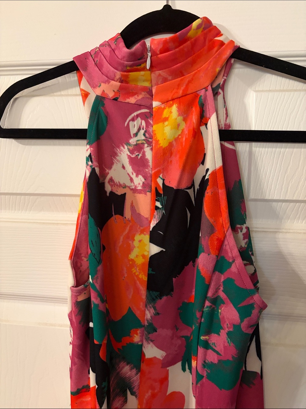 RACHEL Rachel Roy Pink Orange Green Floral Halter Maxi Dress - Picture 3 of 4
